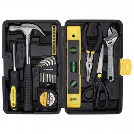 Набор инструментов столярно-слесарный, 25 предметов, пластиковый кейс, ГРАНДМАСТЕР, 671337