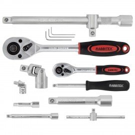 Набор инструментов для автомобиля, 108 предметов, пластиковый кейс, RABBITEX, 671339