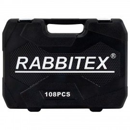 Набор инструментов для автомобиля, 108 предметов, пластиковый кейс, RABBITEX, 671339