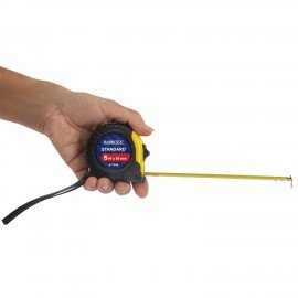 Рулетка измерительная 5м х 19мм, обрезиненный корпус, с фиксатором, RABBITEX Standard, 671349