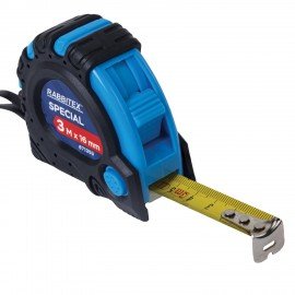 Рулетка измерительная 3м х 16мм, обрезиненный корпус, 3 фиксатора, RABBITEX Special, 671353