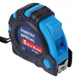 Рулетка измерительная 5м х 19мм, обрезиненный корпус, 3 фиксатора, RABBITEX Special, 671354
