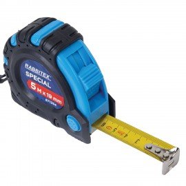 Рулетка измерительная 5м х 19мм, обрезиненный корпус, 3 фиксатора, RABBITEX Special, 671354