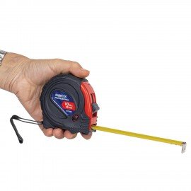 Рулетка измерительная 10м х 25мм, обрезиненный корпус, 3 фиксатора, RABBITEX Professional, 671359
