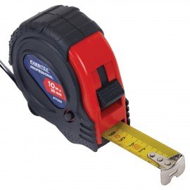 Рулетка измерительная 10м х 25мм, обрезиненный корпус, 3 фиксатора, RABBITEX Professional, 671359