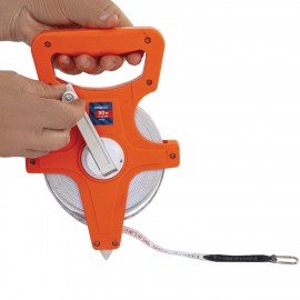 Рулетка геодезическая 30м х 13мм, лента фибергласс, открытый корпус, RABBITEX, 671367