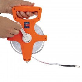 Рулетка геодезическая 50м х 13мм, лента фибергласс, открытый корпус, RABBITEX, 671368