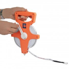 Рулетка геодезическая 50м х 13мм, лента фибергласс, открытый корпус, RABBITEX, 671368