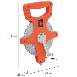 Рулетка геодезическая 50м х 13мм, лента фибергласс, открытый корпус, RABBITEX, 671368