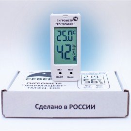 Гигрометр-термометр электронный ФАРМ-СИБ ТМФЦ-100 с поверкой РФ, шк 19503