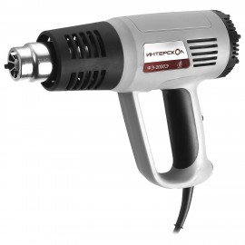 Фен технический сетевой, 2000 Вт, насадки 4 шт, 600 градусов, расход 500 л/мин, ИНТЕРСКОЛ ФЭ-2000Э, 192.0.1.00