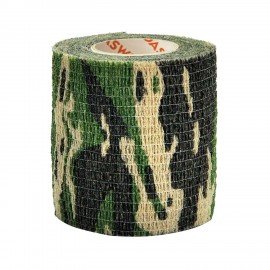 Камуфляжная лента защитная эластичная маскировочная когезивная, 4,5 м х 5 см, 1 рулон, DASWERK, 680037