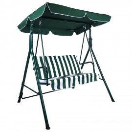 Качели садовые DASWERK "RELAX SC-001", 2 места, Ш140хГ110хВ153, мягкое сиденье, зеленый/белый, 680050