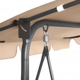 Качели садовые DASWERK "COMFORT SC-003", 3 места, Ш170хГ110хВ153, мягкое сиденье, кофейный, 680052