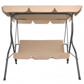 Качели садовые DASWERK "COMFORT SC-003", 3 места, Ш170хГ110хВ153, мягкое сиденье, кофейный, 680052