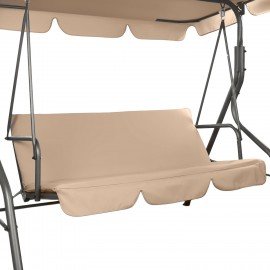 Качели садовые DASWERK "COMFORT SC-003", 3 места, Ш170хГ110хВ153, мягкое сиденье, кофейный, 680052