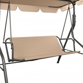 Качели садовые DASWERK "COMFORT SC-003", 3 места, Ш170хГ110хВ153, мягкое сиденье, кофейный, 680052