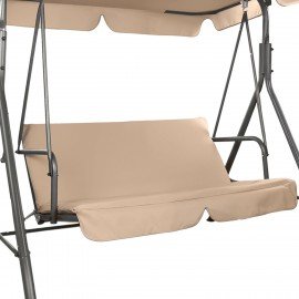 Качели садовые NOSTRESS (НОСТРЕСС) RELAX SC-001, 2 места, Ш140хГ110хВ153, мягкое сиденье, бежевый, 680053