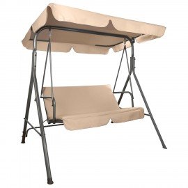 Качели садовые NOSTRESS (НОСТРЕСС) RELAX SC-001, 2 места, Ш140хГ110хВ153, мягкое сиденье, бежевый, 680053