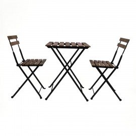 Комплект складной мебели (стол и 2 стула) NOSTRESS Woodstock FS-003A, металл черный,, 680060