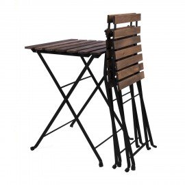 Комплект складной мебели (стол и 2 стула) NOSTRESS Woodstock FS-003A, металл черный,, 680060