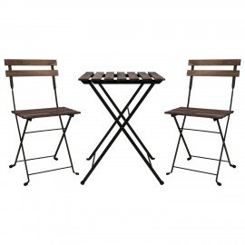 Комплект складной мебели (стол и 2 стула) NOSTRESS Woodstock FS-003A, металл черный,, 680060