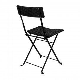 Комплект складной мебели (стол и 2 стула) NOSTRESS Wicker FS-020, металл черный, иск., 680061