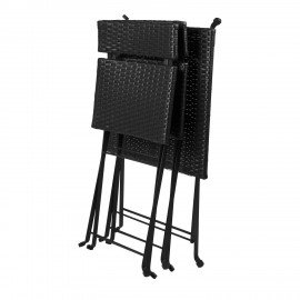 Комплект складной мебели (стол и 2 стула) NOSTRESS Wicker FS-020, металл черный, иск., 680061