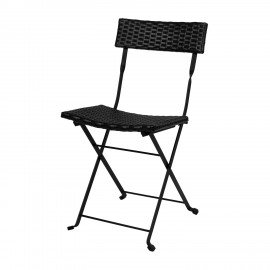 Комплект складной мебели (стол и 2 стула) NOSTRESS Wicker FS-020, металл черный, иск., 680061