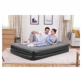 Надувная кровать 152х203х46 см, с подголовником, встроенный насос 220В, до 300 кг, BESTWAY, 67403