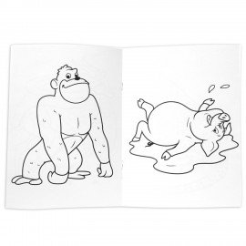 Книжка-раскраска А4 эконом, ЖИВОТНЫЕ, 195х276 мм, 16 стр., ПП, 8335-4