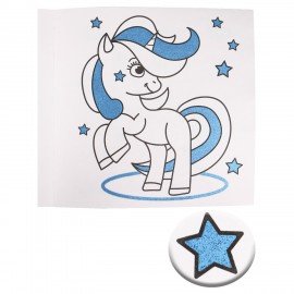 Книжка-раскраска ЕДИНОРОГИ, С ЦВЕТНЫМИ БЛЁСТКАМИ, 215х215 мм, 24 страницы, BK, Р-6520