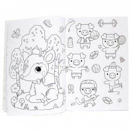 Книжка-раскраска СУПЕРРАСКРАСКА ВОЛШЕБНЫЕ ЗВЕРЯТА, 200х280 мм, 64стр., ПП, 1207-8