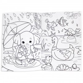 Книжка-раскраска СУПЕРРАСКРАСКА ВОЛШЕБНЫЕ ЗВЕРЯТА, 200х280 мм, 64стр., ПП, 1207-8