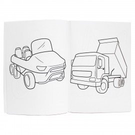 Книжка-раскраска СУПЕРРАСКРАСКА ТРАНСПОРТ, 200х280 мм, 64 стр., ПП, 9850-1