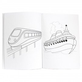 Книжка-раскраска СУПЕРРАСКРАСКА ТРАНСПОРТ, 200х280 мм, 64 стр., ПП, 9850-1