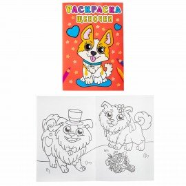 Раскраски "Для девочек", КОМПЛЕКТ 12 шт., А5, 140х200 мм, 16 стр., ПП