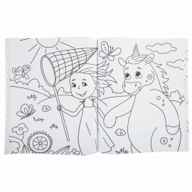 Раскраска для девочки "ЕДИНОРОГ", 242х300 мм, 80 стр., ПП, 38849