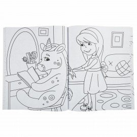 Раскраска для девочки "ЕДИНОРОГ", 242х300 мм, 80 стр., ПП, 38849