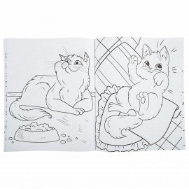 Раскраска для девочки "КОТЯТА", 242х300 мм, 80 стр., ПП, 38825