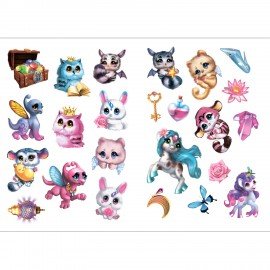 Раскраска с наклейками АССОРТИ "Волшебные питомцы", 29,5х21 см, 3+, МС