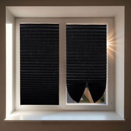 Жалюзи-плиссе штора тканевая самоклеящаяся FORMO 120*180см, СТАНДАРТ+, 80г/м2, черный