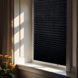 Жалюзи-плиссе штора тканевая самоклеящаяся FORMO 120*180см, СТАНДАРТ+, 80г/м2, черный