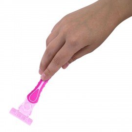 Бритвенный станок многоразовый женский, 3 лезвия, 31 кассета, розовый, X-ONE, 700025