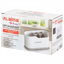 Стакан органайзер для зубных щеток и пасты, БЕЛЫЙ, 9х19х12см, LAIMA HOME, 700047