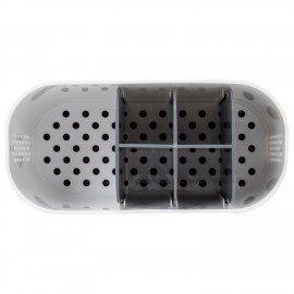 Стакан органайзер для зубных щеток и пасты, БЕЛЫЙ, 9х19х12см, LAIMA HOME, 700047