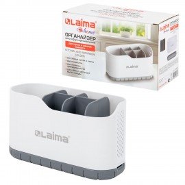 Стакан органайзер для зубных щеток и пасты, БЕЛЫЙ, 9х19х12см, LAIMA HOME, 700047