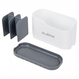 Стакан органайзер для зубных щеток и пасты, БЕЛЫЙ, 9х19х12см, LAIMA HOME, 700047