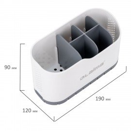 Стакан органайзер для зубных щеток и пасты, БЕЛЫЙ, 9х19х12см, LAIMA HOME, 700047