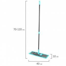 Швабра КОМПЛЕКТ флаундер 40см + МОП микрофибра (ТИП К) + черенок 70-120см, ЛЮБАША БЮДЖЕТ, 700052